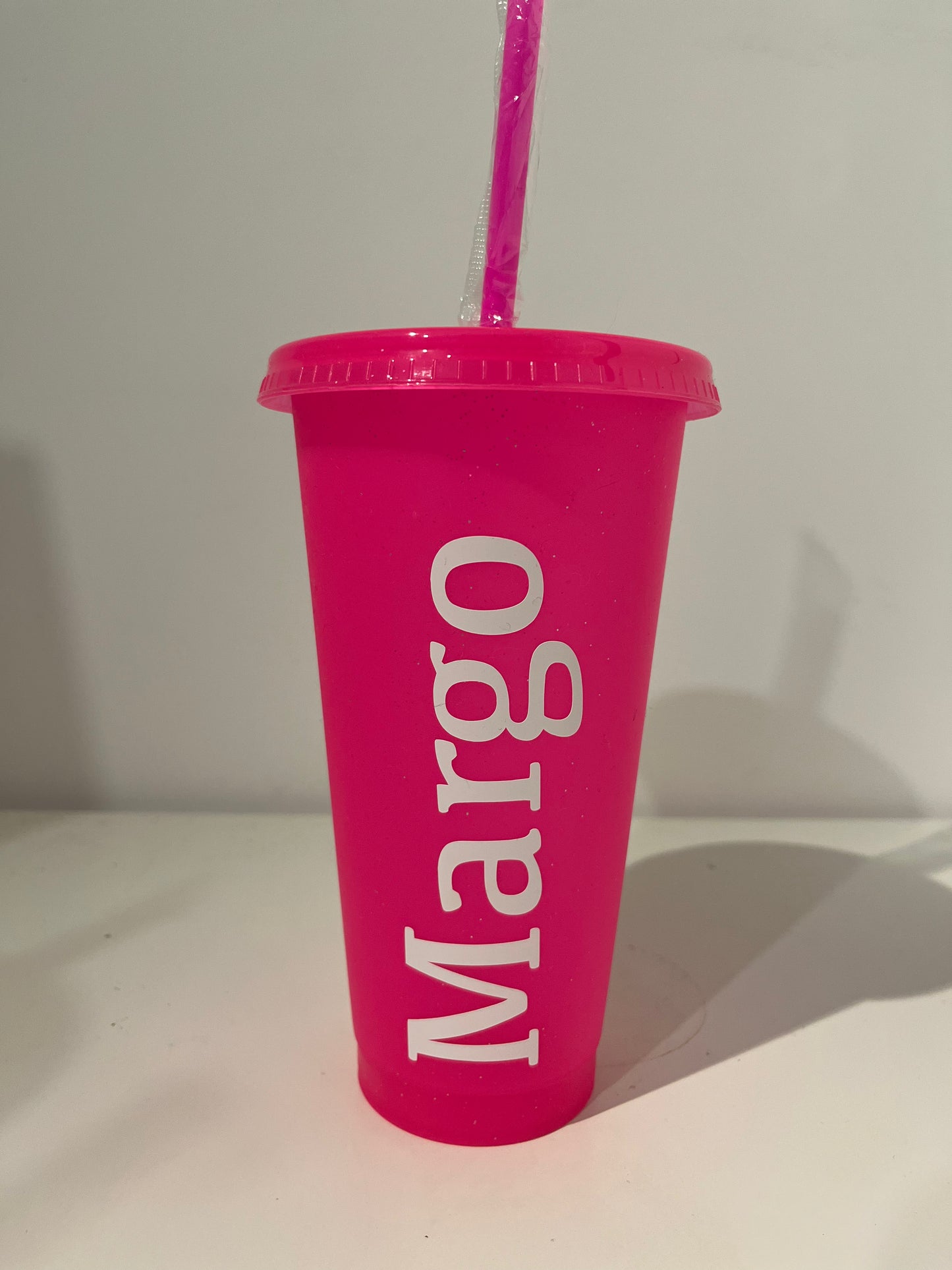 Personalised Cold Cup with Lid and Straw