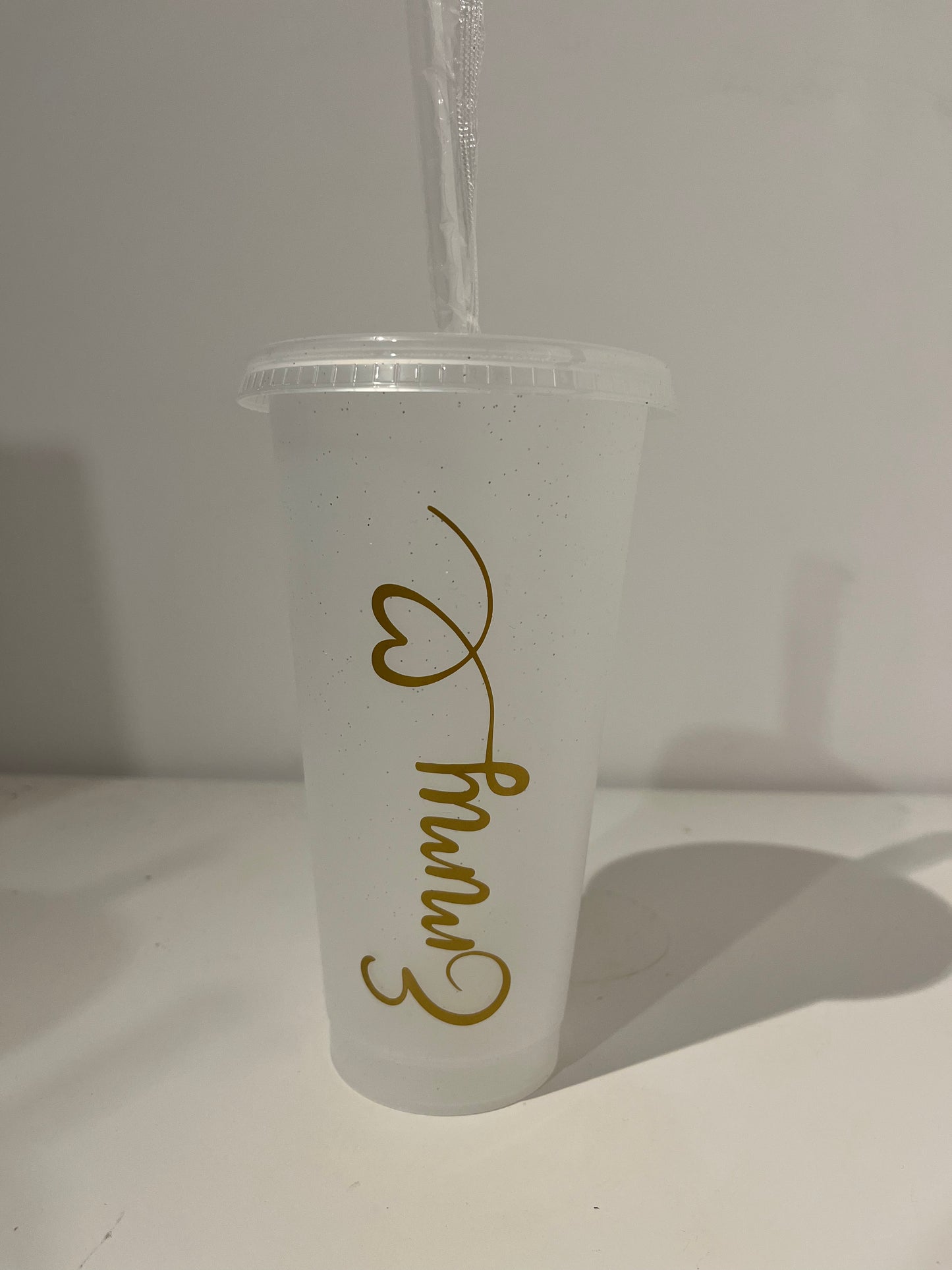 Personalised Cold Cup with Lid and Straw