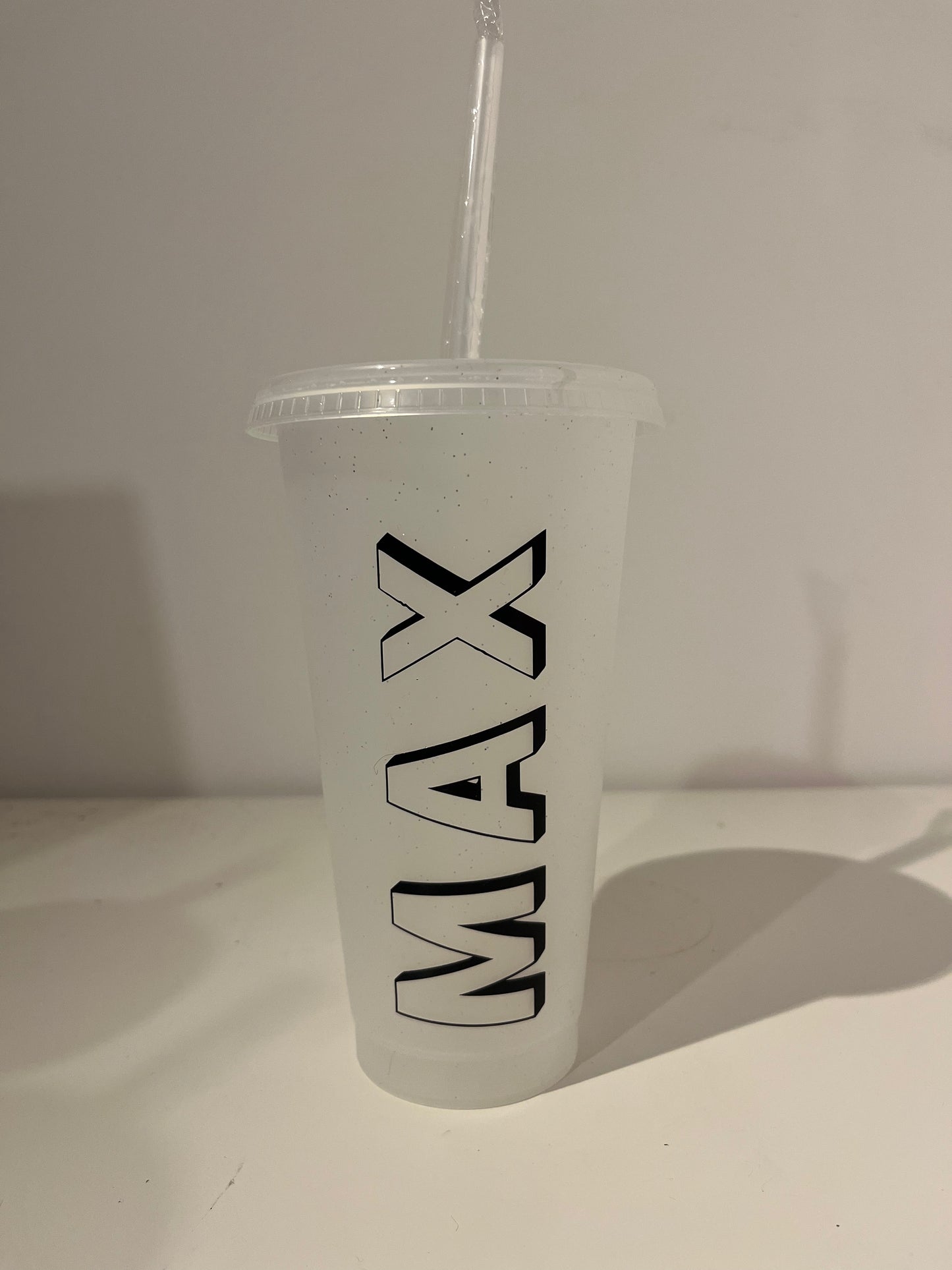 Personalised Cold Cup with Lid and Straw