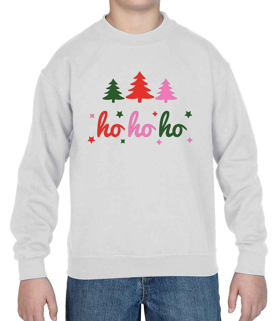 Ho Ho Ho with Christmas trees Christmas Sweatshirt