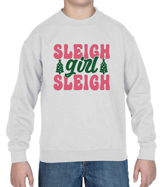 Sleigh girl sleigh with Christmas trees Christmas Sweatshirt